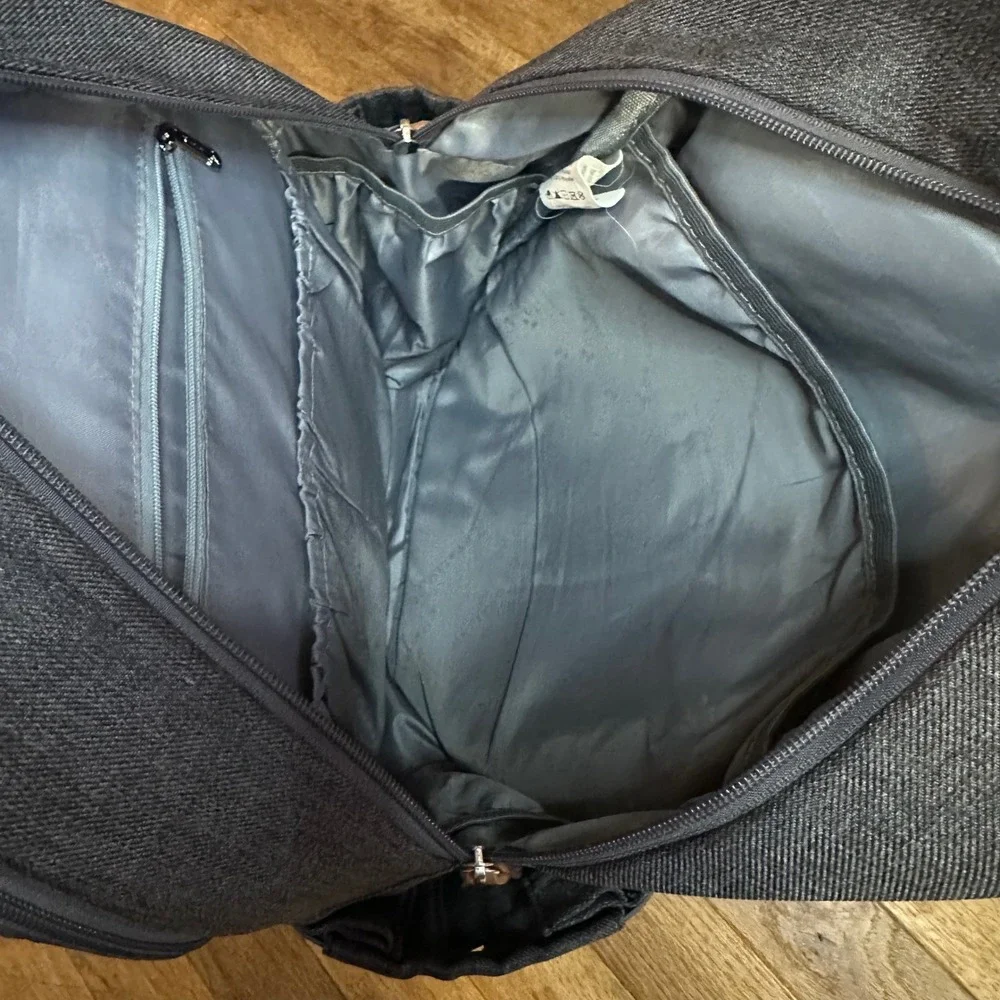 Ruvalino Charcoal‎ Gray Denim Diaper Backpack Bag Multiple Pockets Organizer